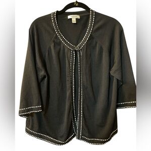 🖤dressbarn Black Sweater with White Trim.